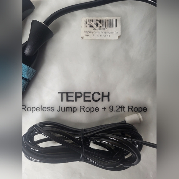 New Tepech Ropeless Jump Rope With 9.2 Ft Rope Weighted Blue Fitness Workout - Picture 3 of 12